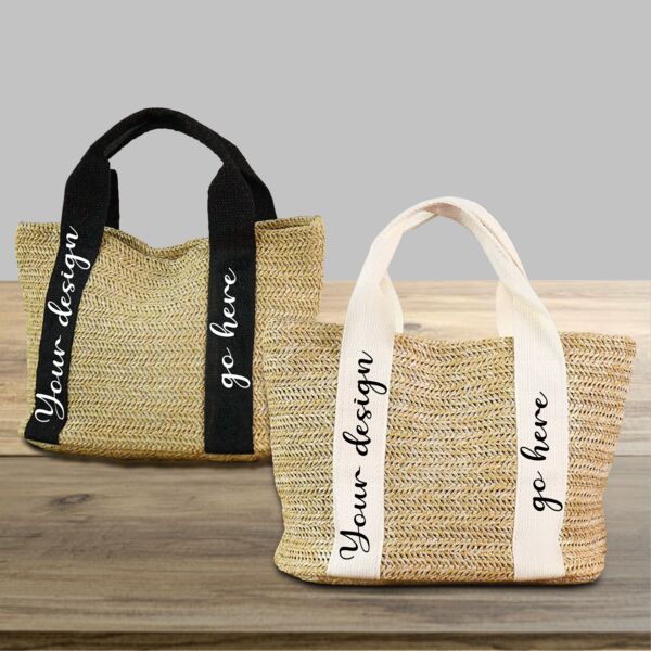 Ladies' Natural Straw Woven Handbag Thumbnail