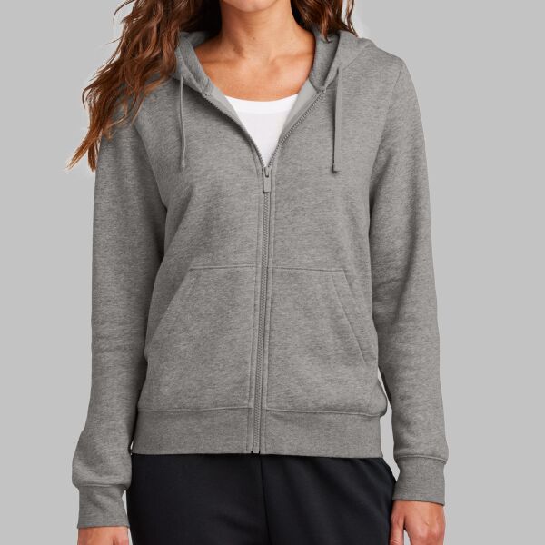 Ladies Club Fleece Sleeve Swoosh Full Zip Hoodie Thumbnail
