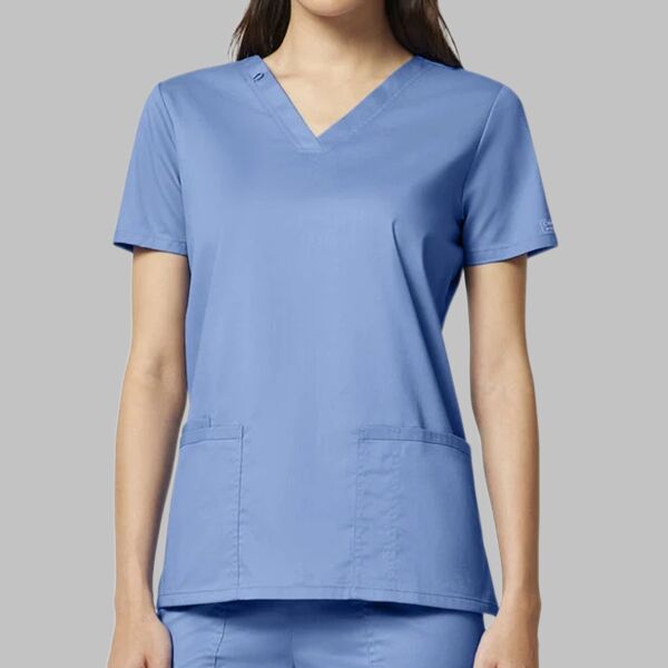 Women's Banded V-Neck Scrub Top Thumbnail