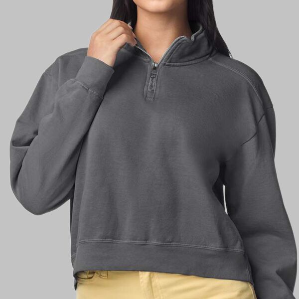 Women's Garment-Dyed Mid-Length Quarter-Zip Sweatshirt Thumbnail
